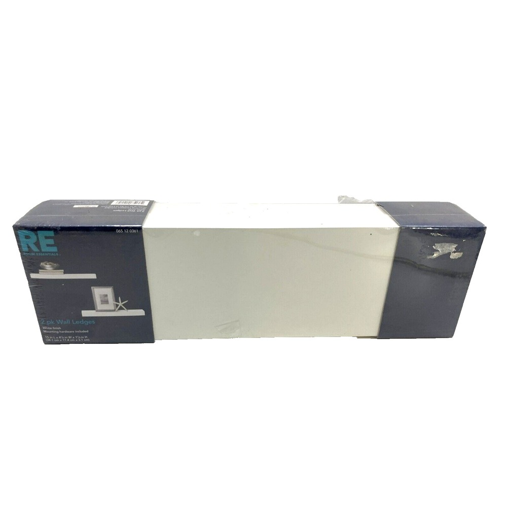 Room Essentials 2 PK Wall Floating Ledges White‎ Finish, Wall Shelf NEW